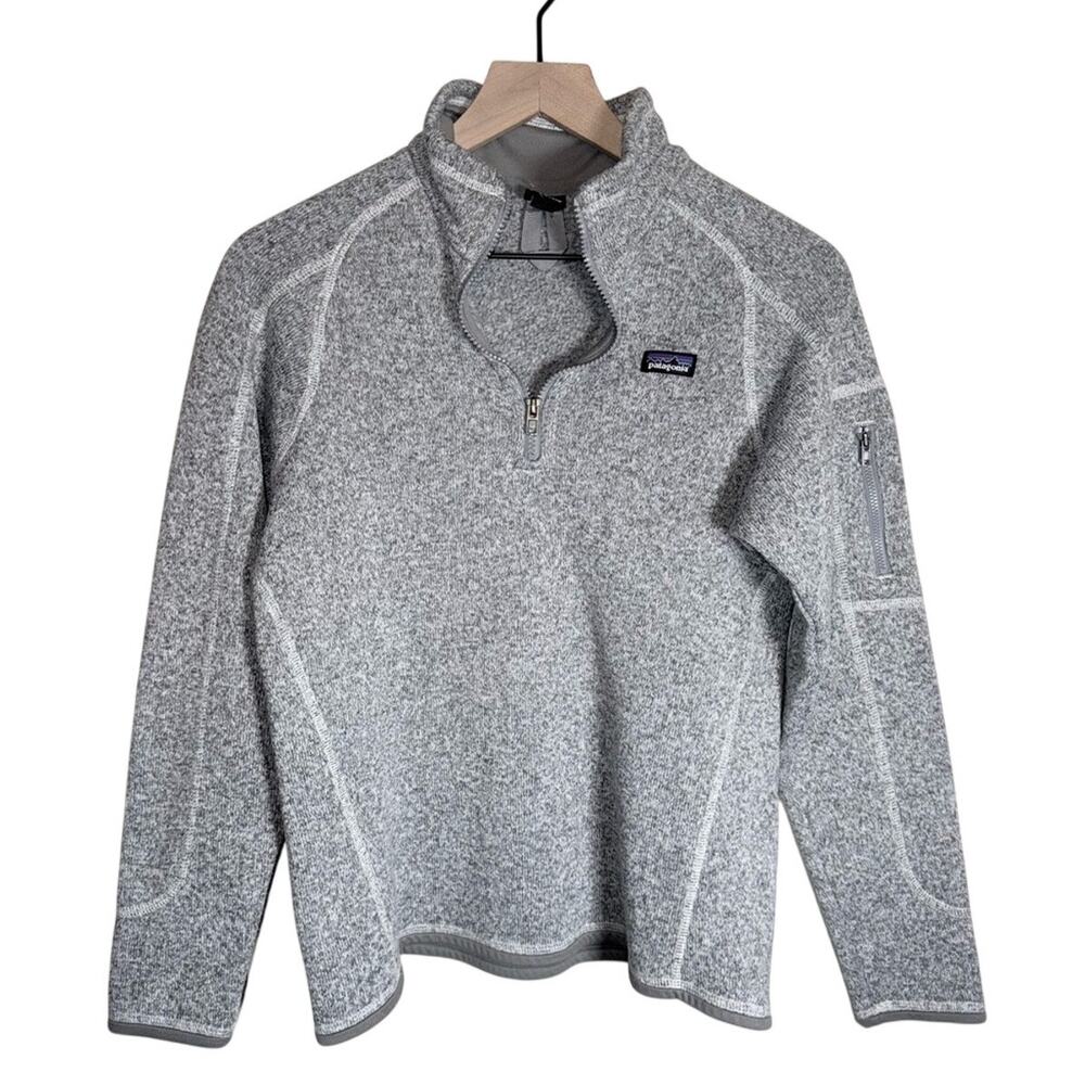 PATAGONIA Youth Gorpcore Better Sweater Gray Heathered Quarter-Zip Fleece XXL
